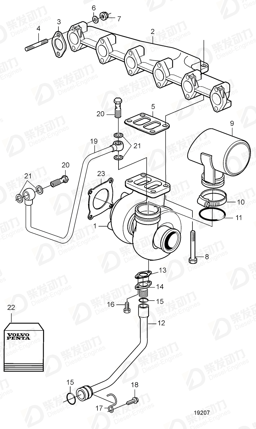 VOLVO Flange 20405879 Drawing